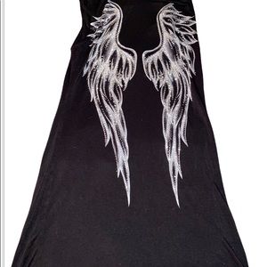 Body central Gently Used sleeveless long line Angel wings blouse